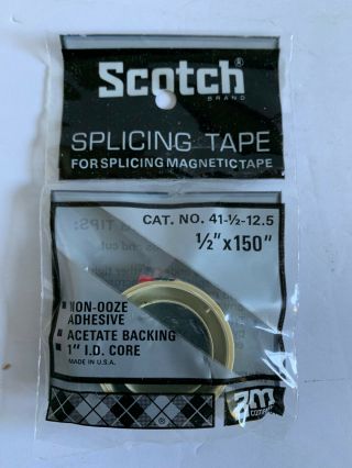 Old Stock 3m Scotch Splicing Tape 41 1/2 " X 150’ 41 - 1/2 - 12.  5 Reel To Reel