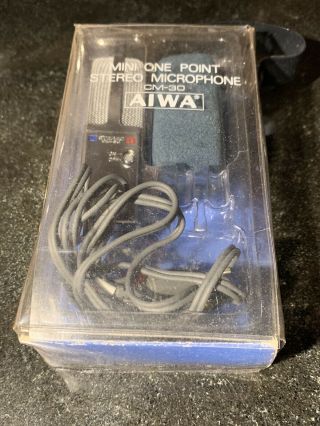 Vintage Aiwa Cm - 30 Mini Stereo Microphone Sony Walkman Recorder