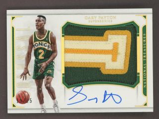 2015 - 16 National Treasures Colossal Gary Payton Auto Patch 15/25