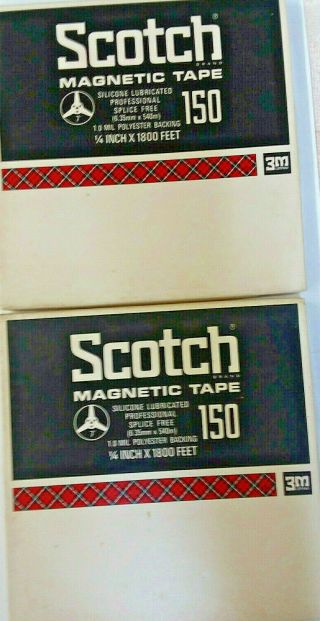 Scotch Magnetic Tape 150,  2 - 7 " Reels,  1800ft.  X 1/4 " Wide