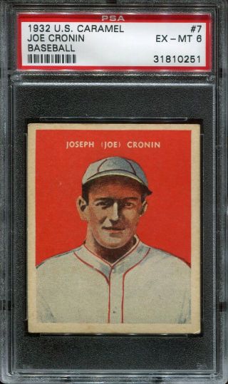 1932 U.  S.  Caramel Baseball 7 Joe Cronin Washington Hof Psa 6 Rc Rookie Card