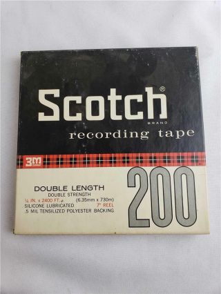 = Vintage Scotch 3m Co Recording Tape Double Length 200 1/4 " X 2400ft.  7 " Reel