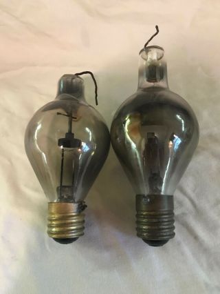 2 Antique Light Bulbs – Tungar Or Rectigon