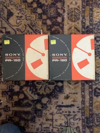 Two Sony Pr - 150 1/4 " X 1800 Feet Professional Recording Tape 7 " Reel To Reel
