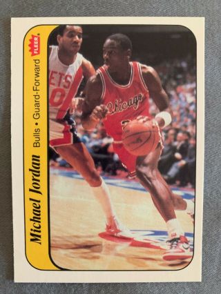 1986 - 1987 Fleer Sticker Michael Jordan Rookie Rc Bulls Sharp Corners