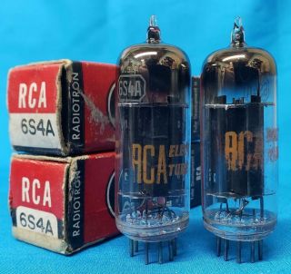 2 - Rca 6s4a Vacuum Tubes Nos/nib Amplitrex Matched Pair D Getter