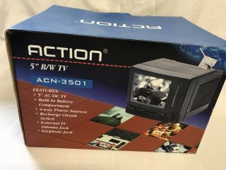 Action Black And White 5”tv Acn 3501