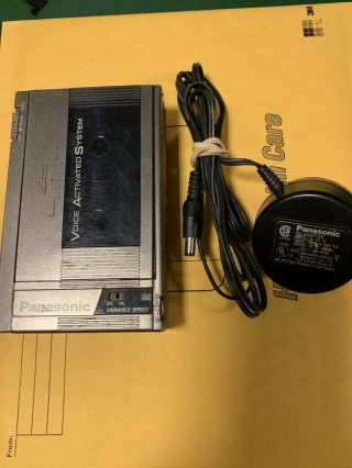 Vintage Panasonic Voice Activated Cassette Recorder Rq - 355 Power Cord Ac Adaptor