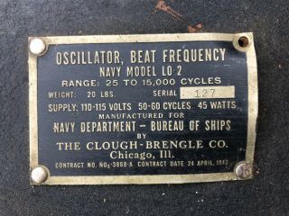 Navy Model Lo - 2 Beat Frequency Oscillator