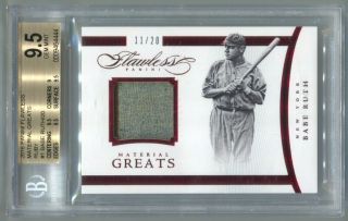 2016 Panini Flawless Babe Ruth Material Greats Ruby Game Jersey /20 Bgs 9.  5 Gem