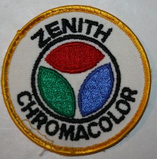 Vintage Zenith Chromacolor Color Television Tv Embroidered Patch