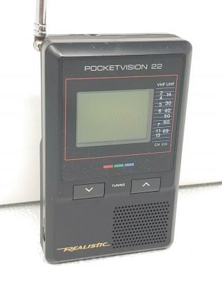 Vintage Realistic Pocketvision 22 Portable Tv And