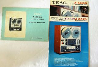 Teac A - 2050 Operation Instructions,  Wiring Diagram And Sales Brochures
