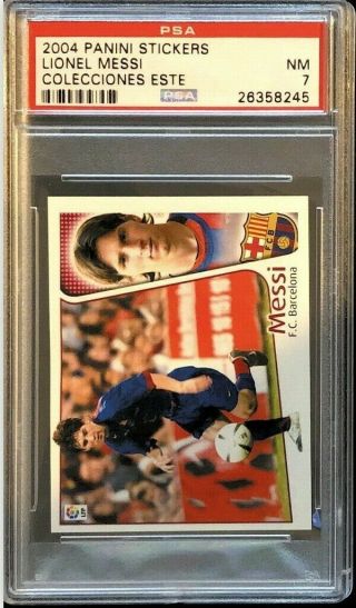 2004 Panini Stickers Lionel Messi Colecciones Este True Rookie (psa 7 Pop 13)