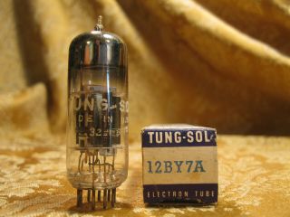 Vintage Single Nos Nib Tung - Sol 12by7a Vacuum Tube Black Plate Amplitrex