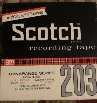 Scotch Magnetic Tape Reel To Reel 7 " (1/4 " X1800 Feet) 203