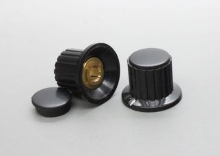 10 X Plastic Black Top Screw Tighten Control Knob 25mmdx18mmh For 6mm Shaft