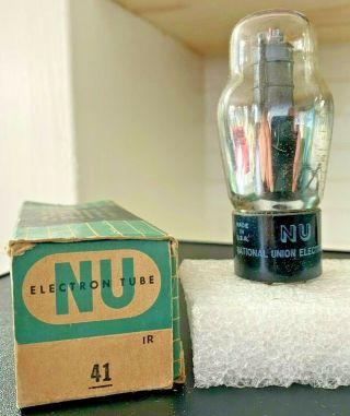 Nos Nib National Union Type 41 Radio Vacuum Tube Test Very Strong Hickok 600a