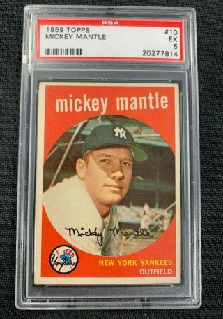 Mickey Mantle 1959 Topps 10 Psa 5 Ex York Yankees