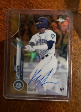 2020 Topps Chrome Kyle Lewis Rc Auto Gold Refractor /50 Rookie Seattle Mariners