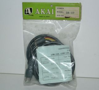 Akai Vintage 5 - Pin Din To Rca Cable Dr - 110 - Old Stock -