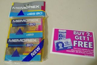 Vintage Set Of 2 Memorex Dbs 90 Min Normal Bias Type 1 Audio Cassette Tapes,