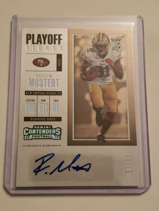 2017 Contenders Raheem Mostert Rc Auto Playoff Ticket 57/99