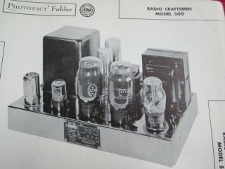 Radio Craftsmen 500 Amplifier Amp Photofact