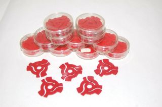 Old Stock 45 Rpm Record Middle Plastic Disc Spindle Adapter Snap Inserts