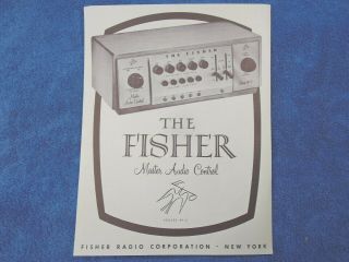 Nos 55 56 57 58 Fisher Radio 80 - C Master Audio Control Sales Brochure 1956 1957