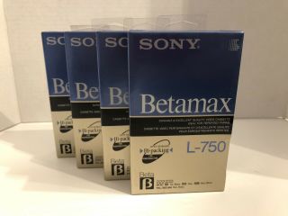 4,  Sony Betamax Hg L - 750 Beta Tapes Made In Japan