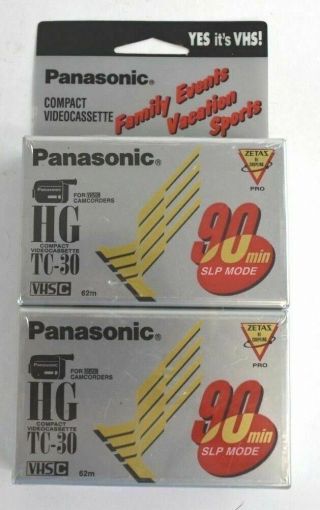 Panasonic and Maxwell 4 Pack of TC - 30 Compact Video Cassette for VHSC Camcorders 2