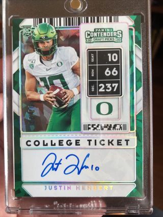 Justin Herbert 2020 Contenders Cracked Ice Auto 1/23 Ebay 1/1 Chargers Rookie