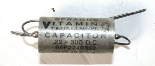 Sprague Vitamin Q Tone Capacitor.  22 Uf 300v 96p22493s2 Nos