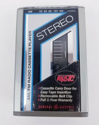 General Electric Amfm Cassette Player Walkman Model 3 - 5432a Only