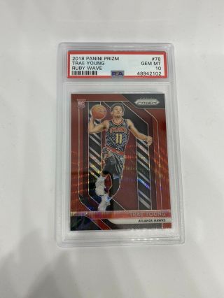 2018 - 19 Prizm Ruby Red Trae Young 78 Rookie Rc Psa 10 Gem