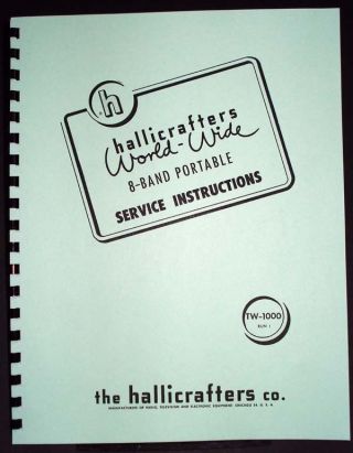 Hallicrafters Tw - 1000 8 - Band Portable Service Instructions