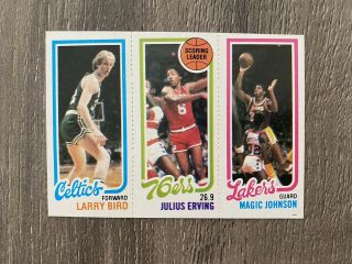 1980 - 1981 Topps Larry Bird Magic Johnson Rookie Card