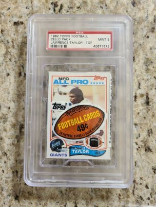 1982 Topps Football Cello Pack Lawrence Taylor Rookie On Top Psa 9