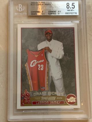 2003 Topps Lebron James Rookie Card Rc 221 Bgs 8.  5