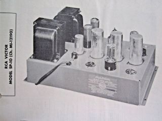 Rca Sp - 10,  Mi - 12190 Amp Amplifier Photofact
