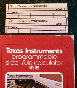 Set Of 2 Magnetic Cards For The Texas Instruments Sr - 52 Calculator