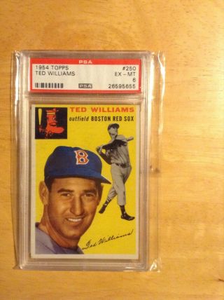 1954 Topps 250 Ted Williams Psa 6,  Boston Red Sox