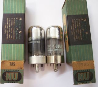 Pair - - 7a5 National Union Black Plate Vacuum Tube - - Checked Good
