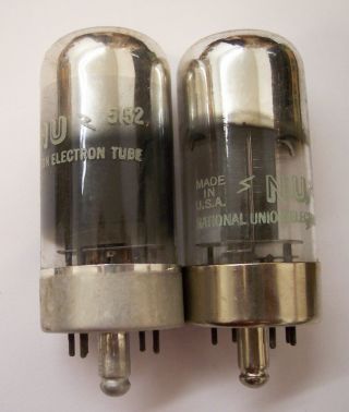 PAIR - - 7A5 NATIONAL UNION BLACK PLATE VACUUM TUBE - - CHECKED GOOD 2