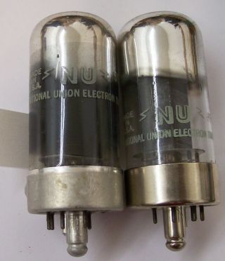 PAIR - - 7A5 NATIONAL UNION BLACK PLATE VACUUM TUBE - - CHECKED GOOD 3