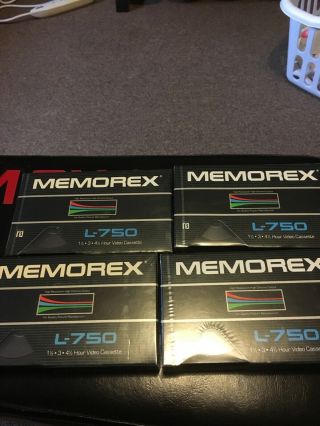 Memorex L750 Blank Beta Video Cassettes Four Tapes (4) And