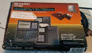 Vintage Sharp Oz - 890 Personal Organizer,  Printer,  Software,  Cables