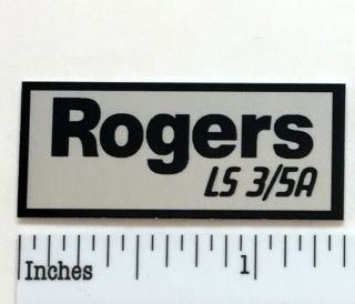 Rogers Ls 3/5a Speaker Grill Badge Logo Silver Black Border Custom Aluminum