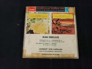 Sibelius Symphony 4 & 5 Berlin 7.  5 Ips Stereo 4t Reel Tape Classical Karajan